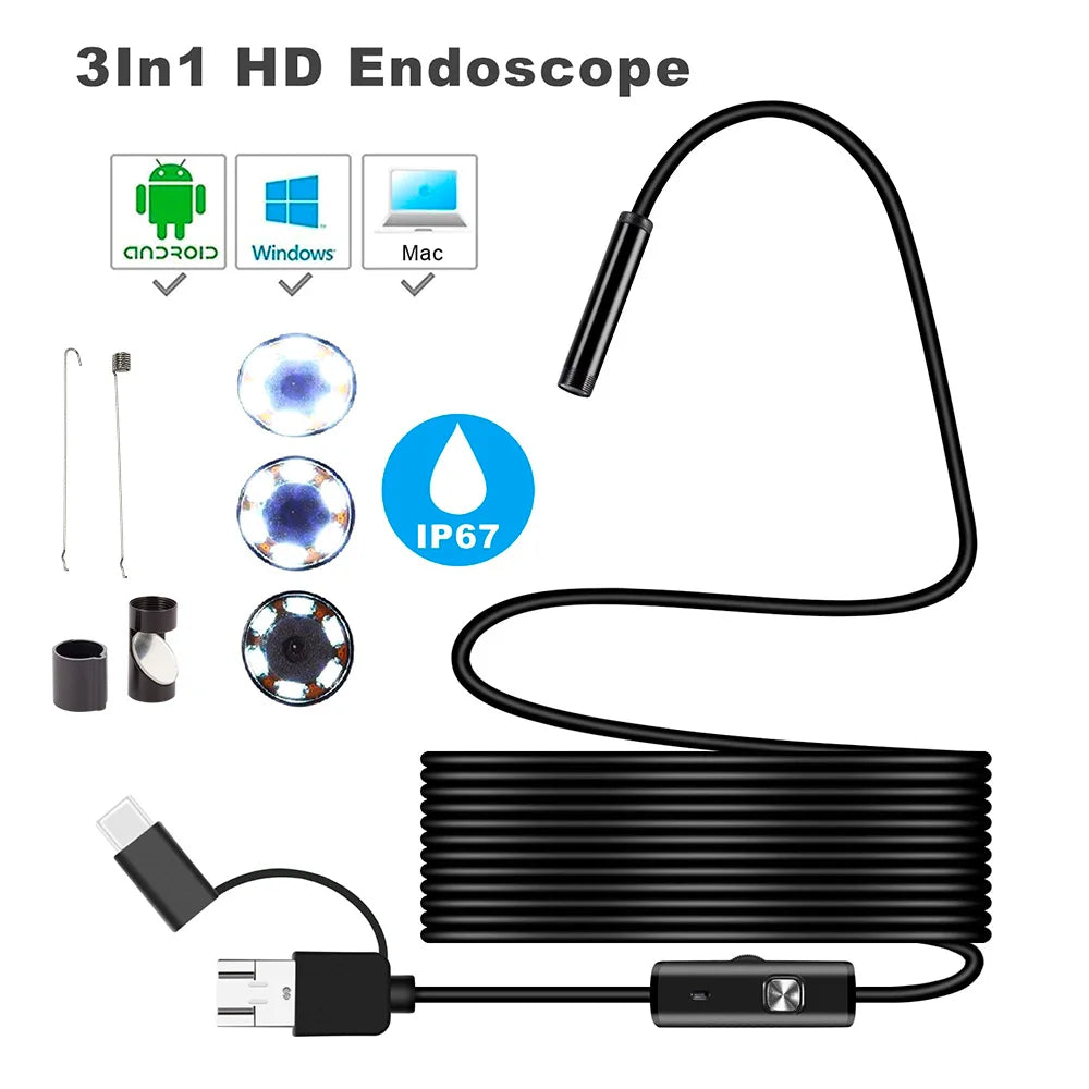 7MM Endoscope Camera 3n1 Micro